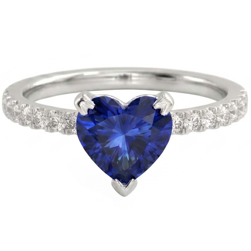 Natural Sapphire Ring 2.30ct - White Gold 14K