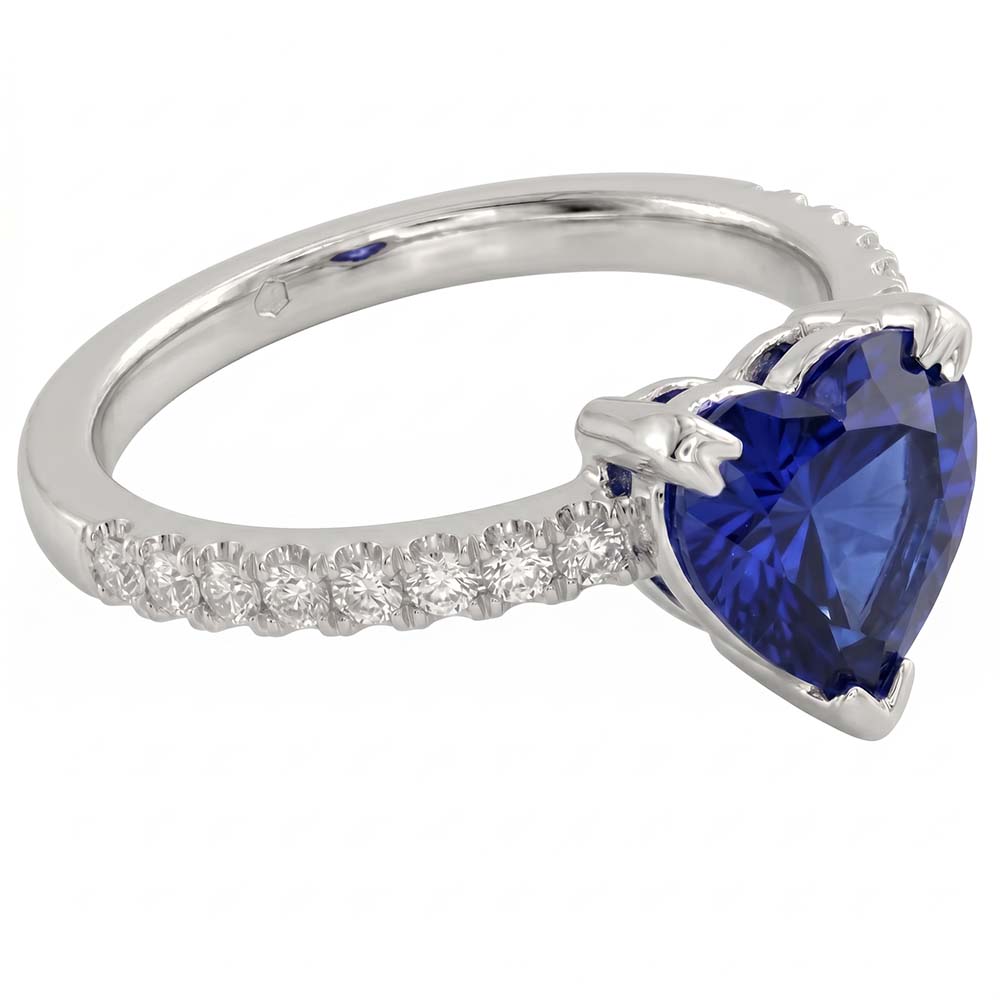 Natural Sapphire Ring 2.30ct - White Gold 14K