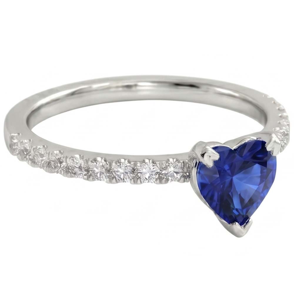 Natural Sapphire Ring 2.30ct - White Gold 14K
