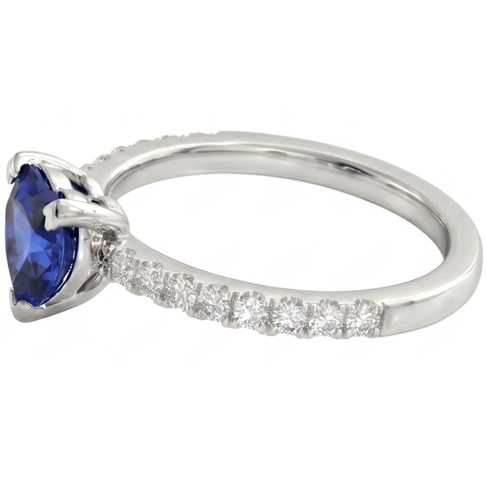 Natural Sapphire Ring 2.30ct - White Gold 14K