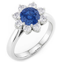 Natural Sapphire Ring 2.45ct - White Gold 14K