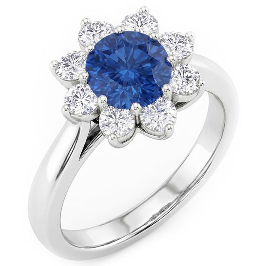 Natural Sapphire Ring 2.45ct - White Gold 14K