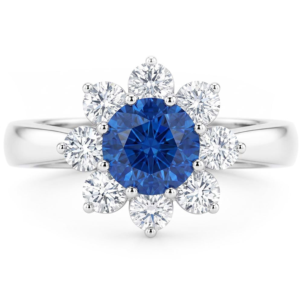 Natural Sapphire Ring 2.45ct - White Gold 14K