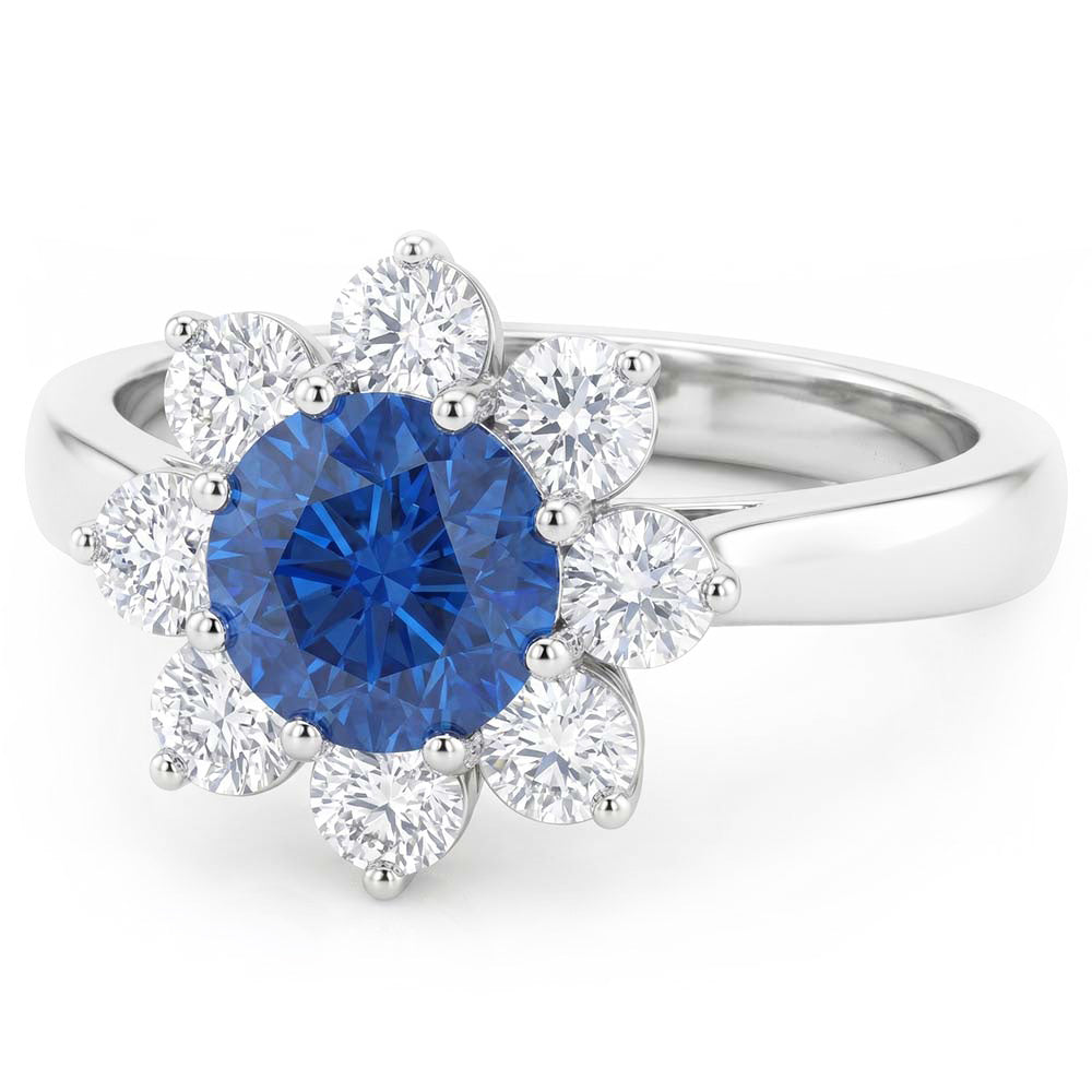 Natural Sapphire Ring 2.45ct - White Gold 14K