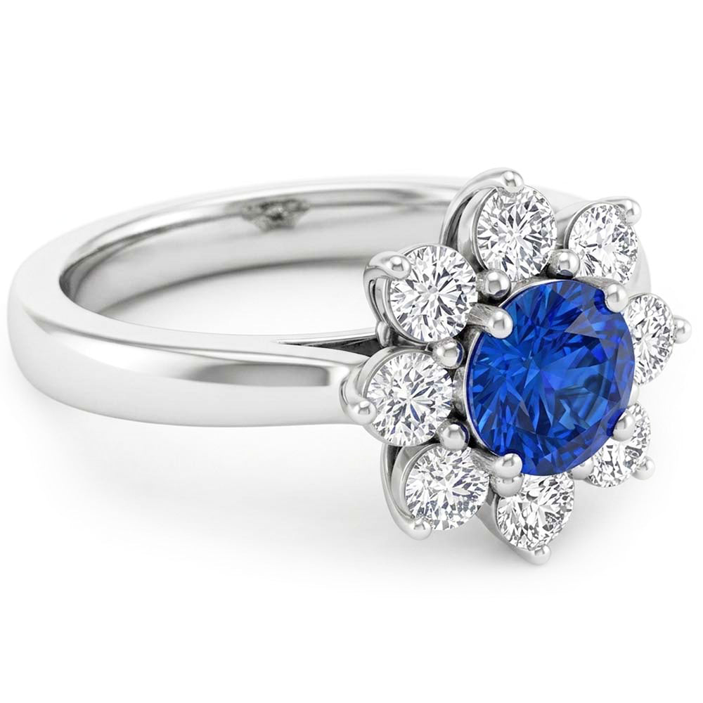 Natural Sapphire Ring 2.45ct - White Gold 14K
