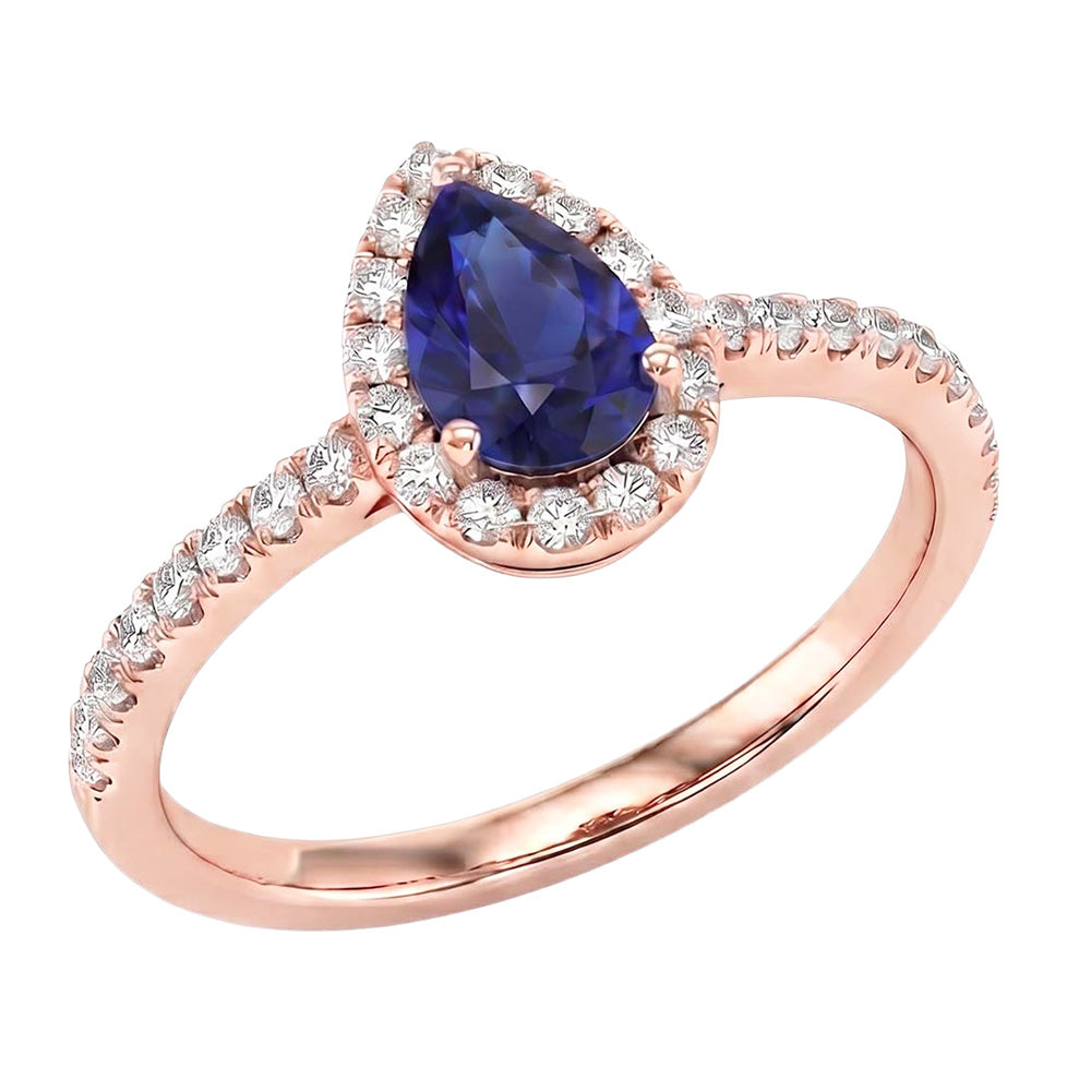 Natural Sapphire Ring 2.50ct - Rose Gold 14K