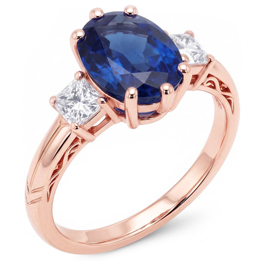 Natural Sapphire Ring 2.50ct - Rose Gold 14K