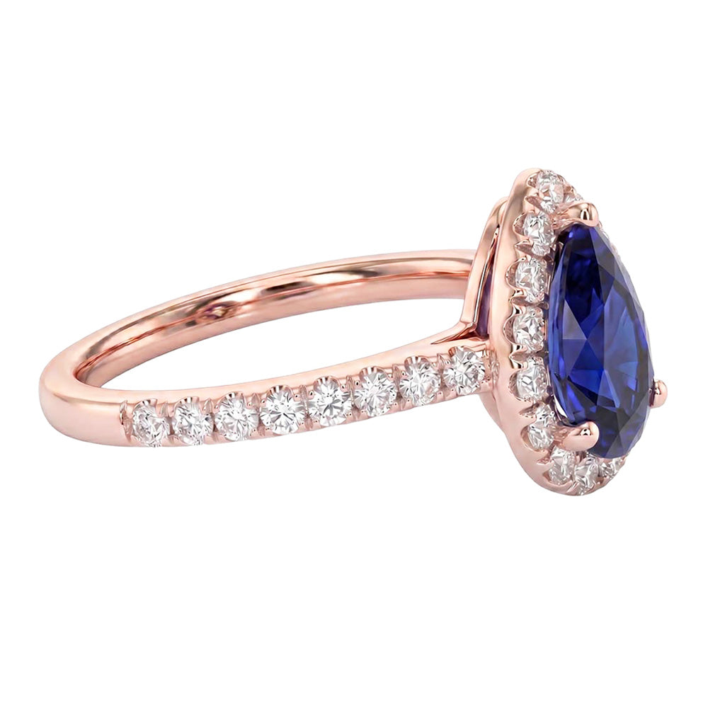 Natural Sapphire Ring 2.50ct - Rose Gold 14K