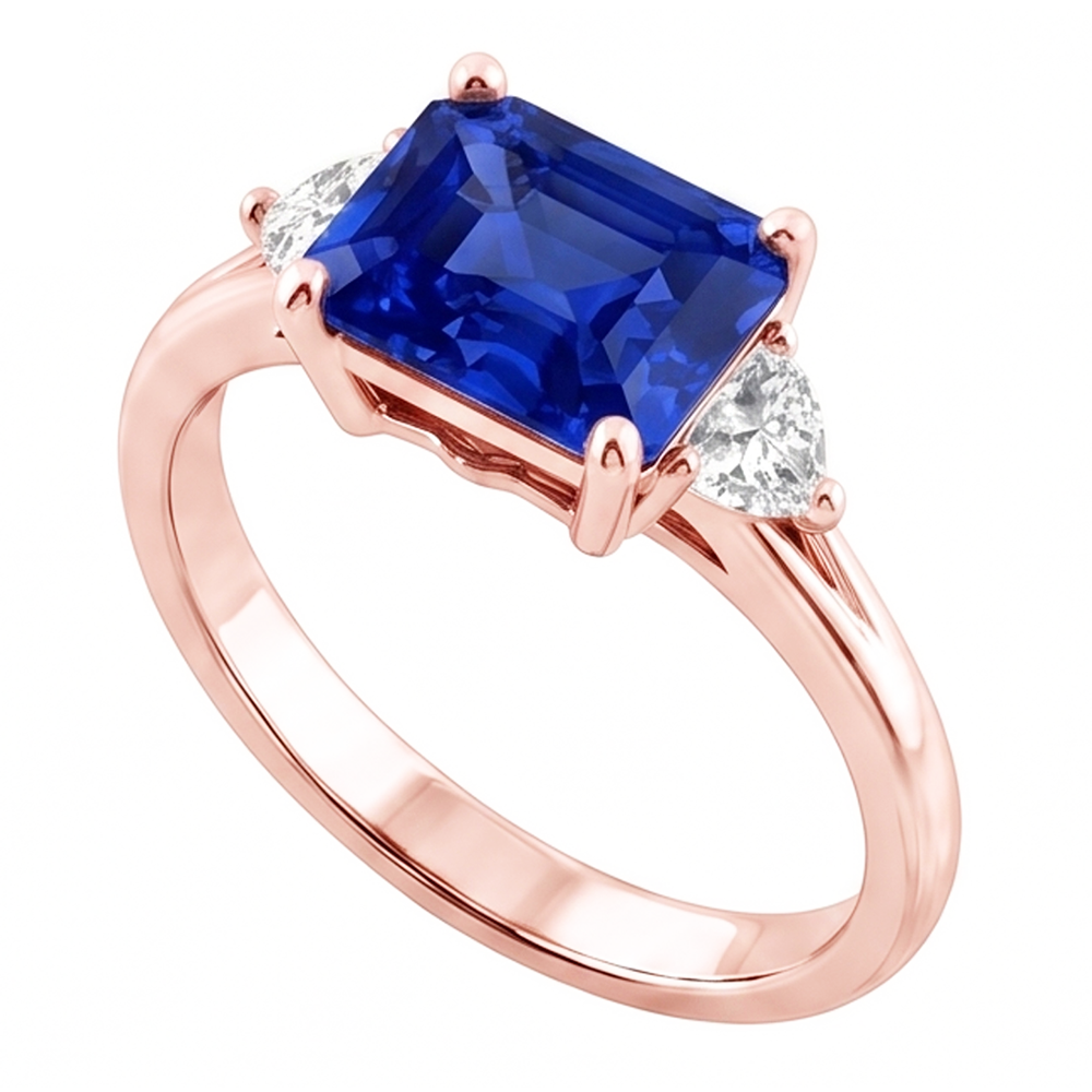 Natural Sapphire Ring 2.50ct - Rose Gold 14K