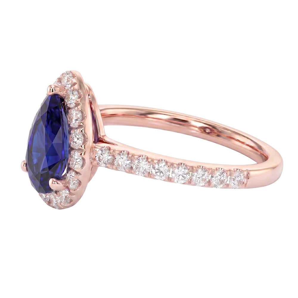 Natural Sapphire Ring 2.50ct - Rose Gold 14K