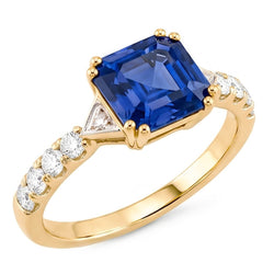 Natural Sapphire Ring 2.50ct - Two Tone 14K Gold