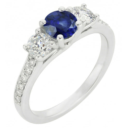 Natural Sapphire Ring 2.50ct - White Gold 14K