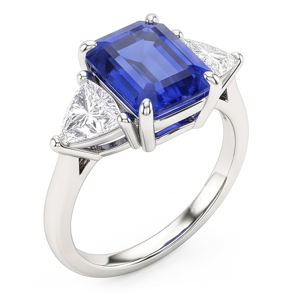 Natural Sapphire Ring 2.50ct - White Gold 14K