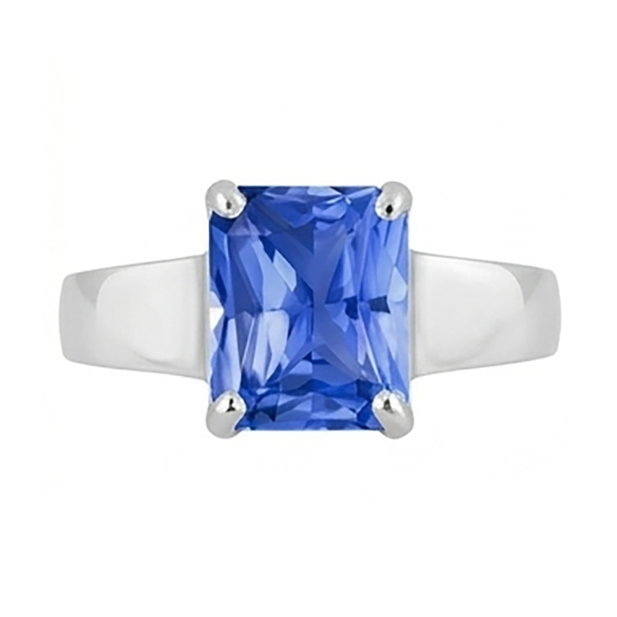 Natural Sapphire Ring 2.50ct - White Gold 14K
