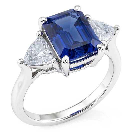 Natural Sapphire Ring 2.50ct - White Gold 14K
