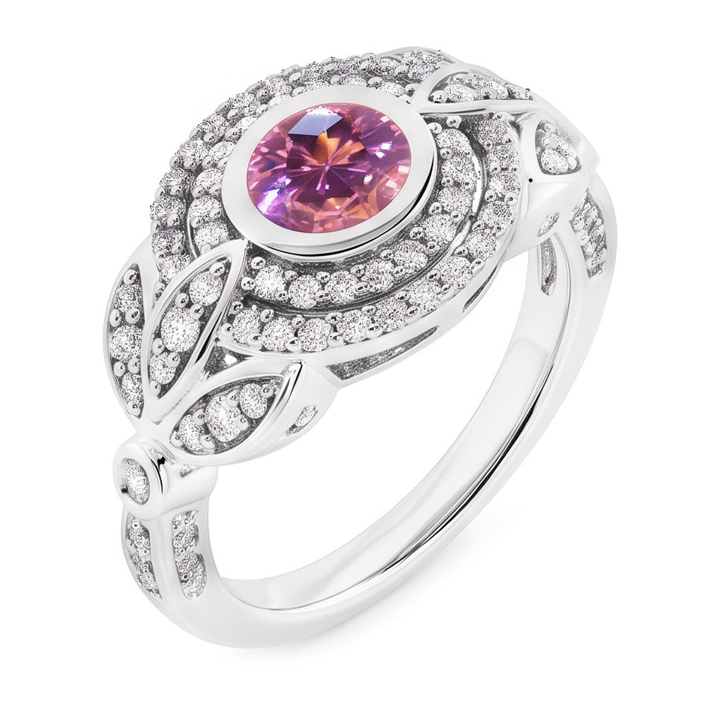 Natural Sapphire Ring 2.50ct - White Gold 14K