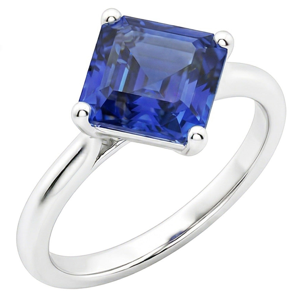 Natural Sapphire Ring 2.50ct - White Gold 14K