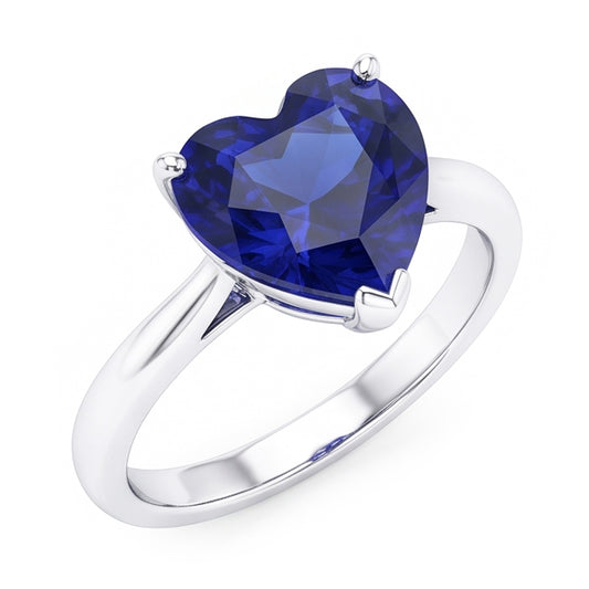 Natural Sapphire Ring 2.50ct - White Gold 14K