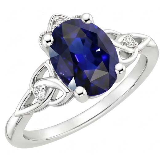 Natural Sapphire Ring 2.50ct - White Gold 14K