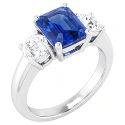 Natural Sapphire Ring 2.50ct - White Gold 14K