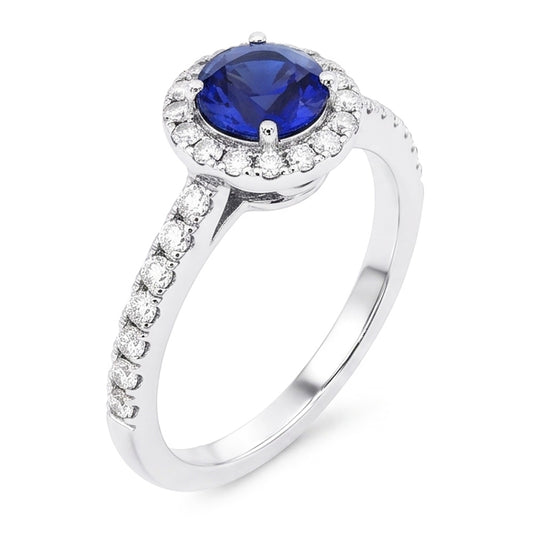 Natural Sapphire Ring 2.50ct - White Gold 14K