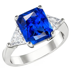 Natural Sapphire Ring 2.50ct - White Gold 14K