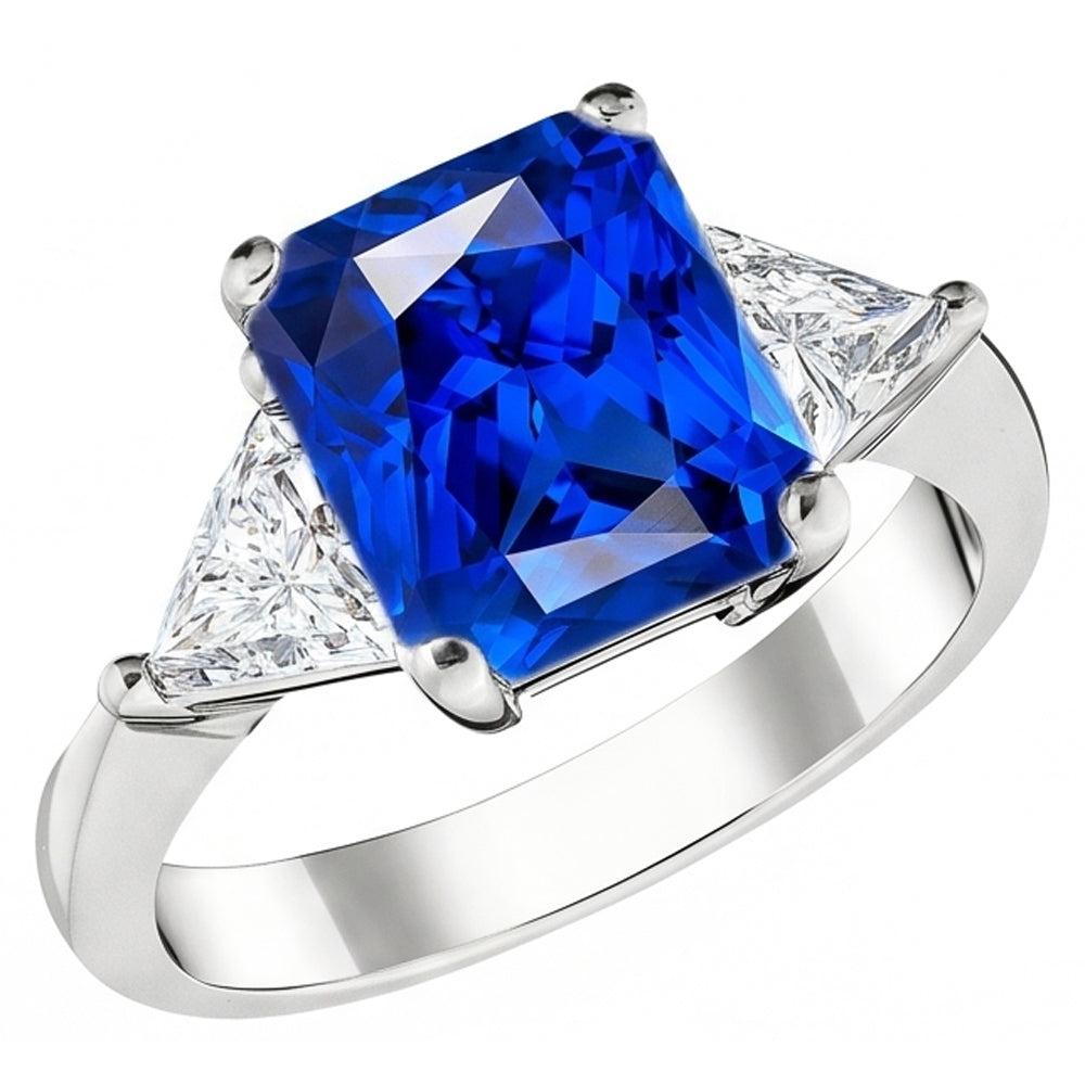 Natural Sapphire Ring 2.50ct - White Gold 14K