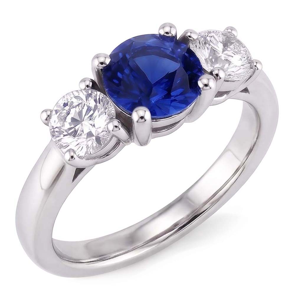 Natural Sapphire Ring 2.50ct - White Gold 14K