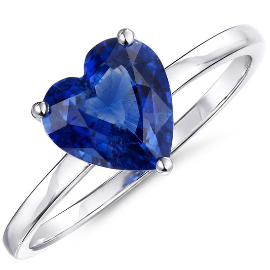 Natural Sapphire Ring 2.50ct - White Gold 14K