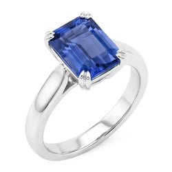 Natural Sapphire Ring 2.50ct - White Gold 14K