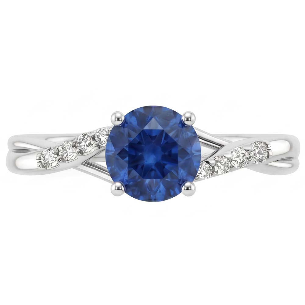 Natural Sapphire Ring 2.50ct - White Gold 14K