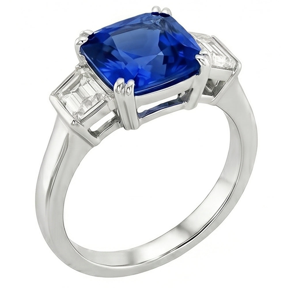 Natural Sapphire Ring 2.50ct - White Gold 14K