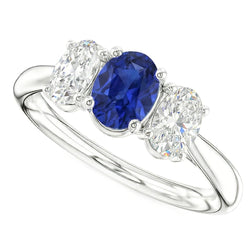 Natural Sapphire Ring 2.50ct - White Gold 14K