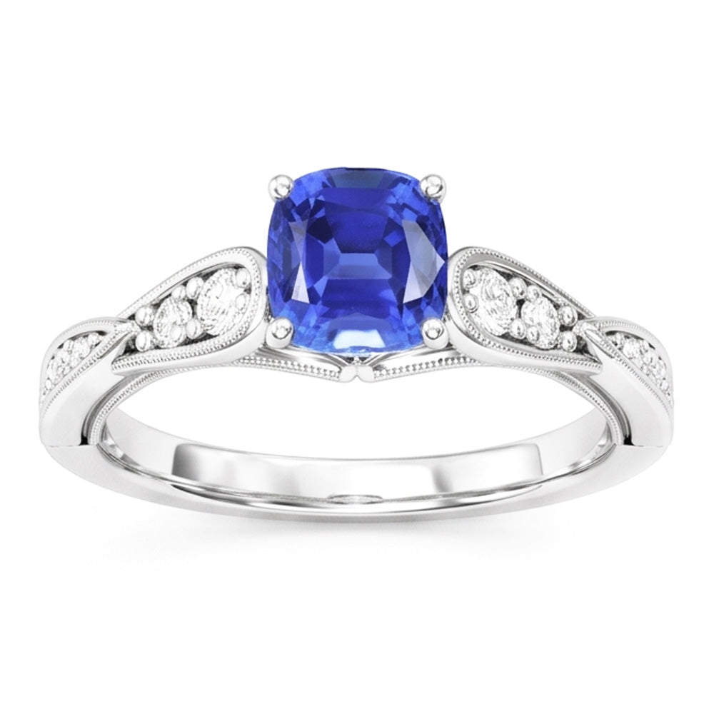 Natural Sapphire Ring 2.50ct - White Gold 14K