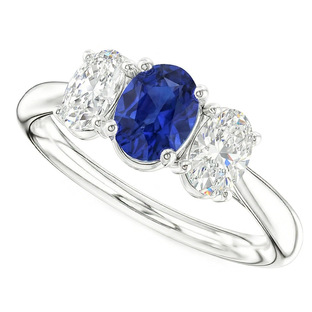 natural oval sapphire 2.50ct ring front view