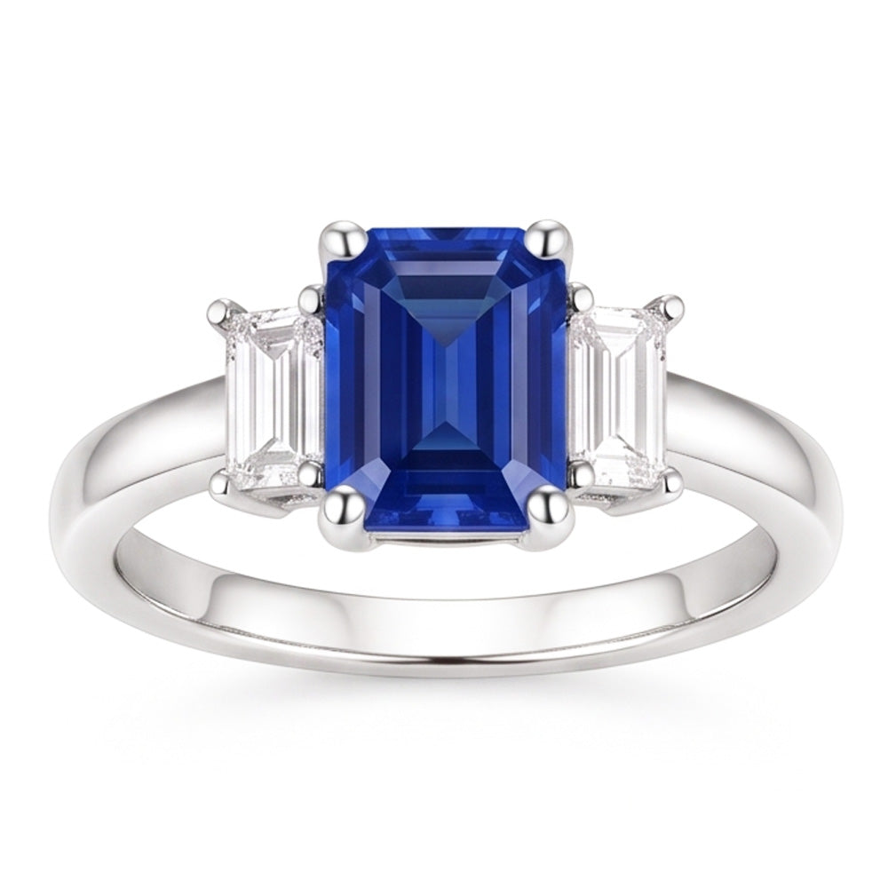 Natural Sapphire Ring 2.50ct - White Gold 14K