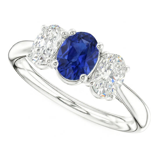 natural oval sapphire 2.50ct ring front view