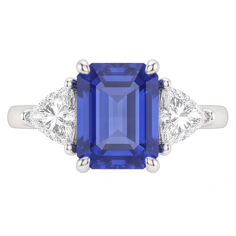 Natural Sapphire Ring 2.50ct - White Gold 14K