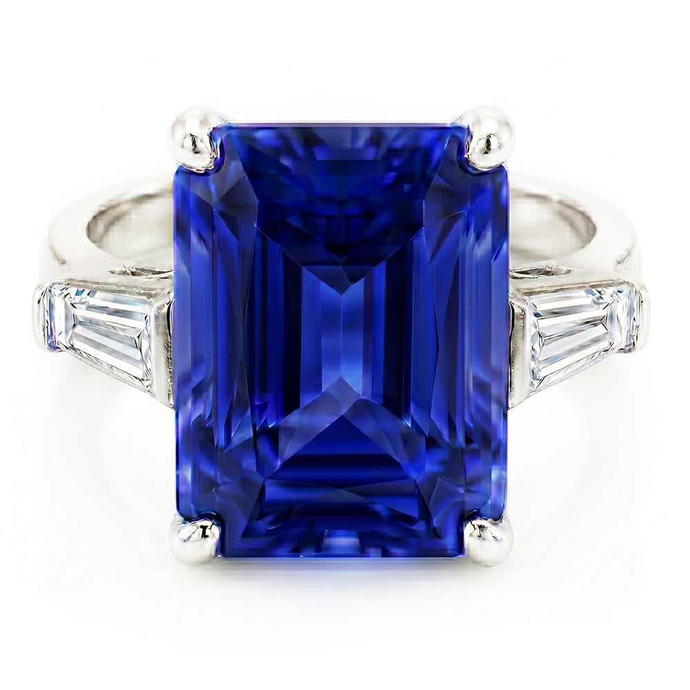 Natural Sapphire Ring 2.50ct - White Gold 14K