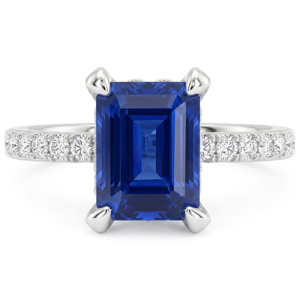 Natural Sapphire Ring 2.50ct - White Gold 14K