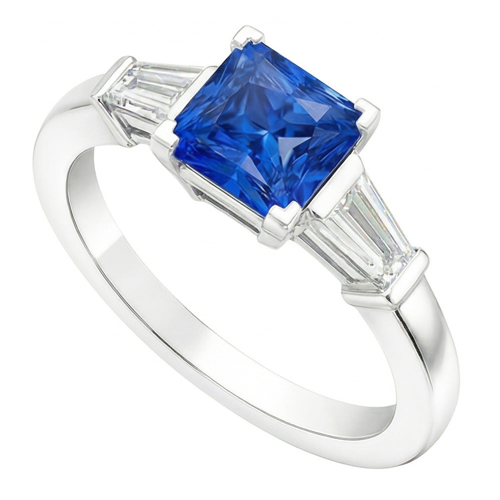 Natural Sapphire Ring 2.50ct - White Gold 14K
