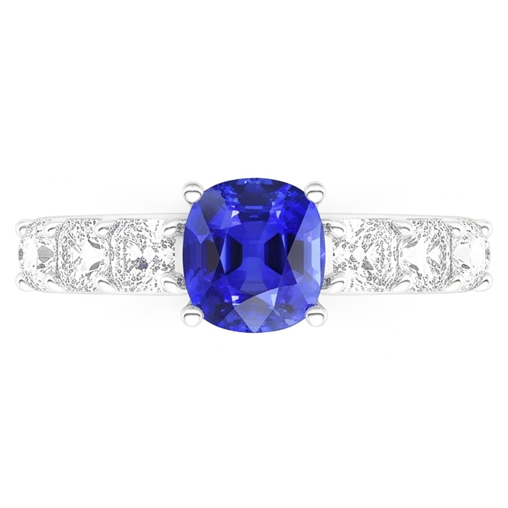 Natural Sapphire Ring 2.50ct - White Gold 14K