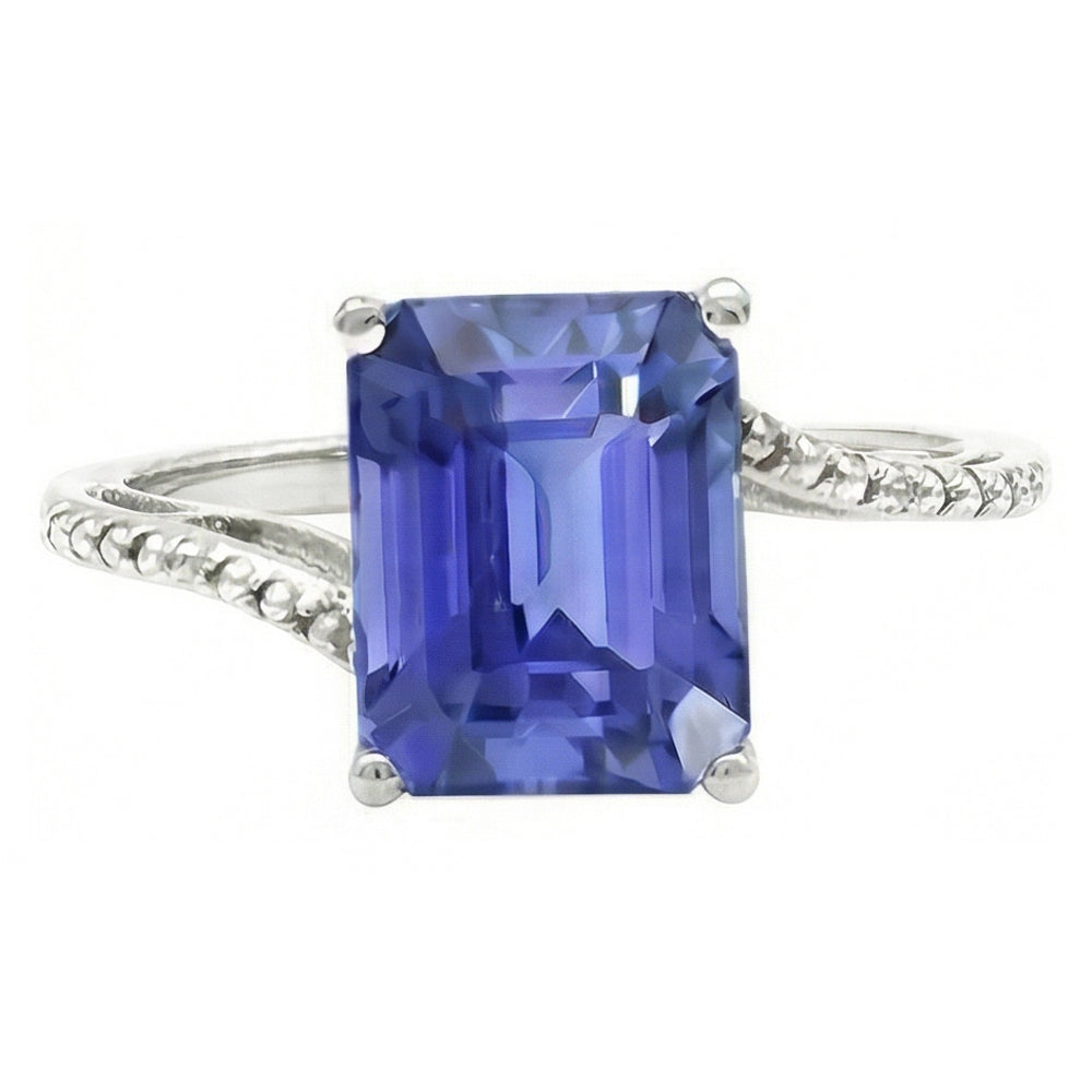 Natural Sapphire Ring 2.50ct - White Gold 14K