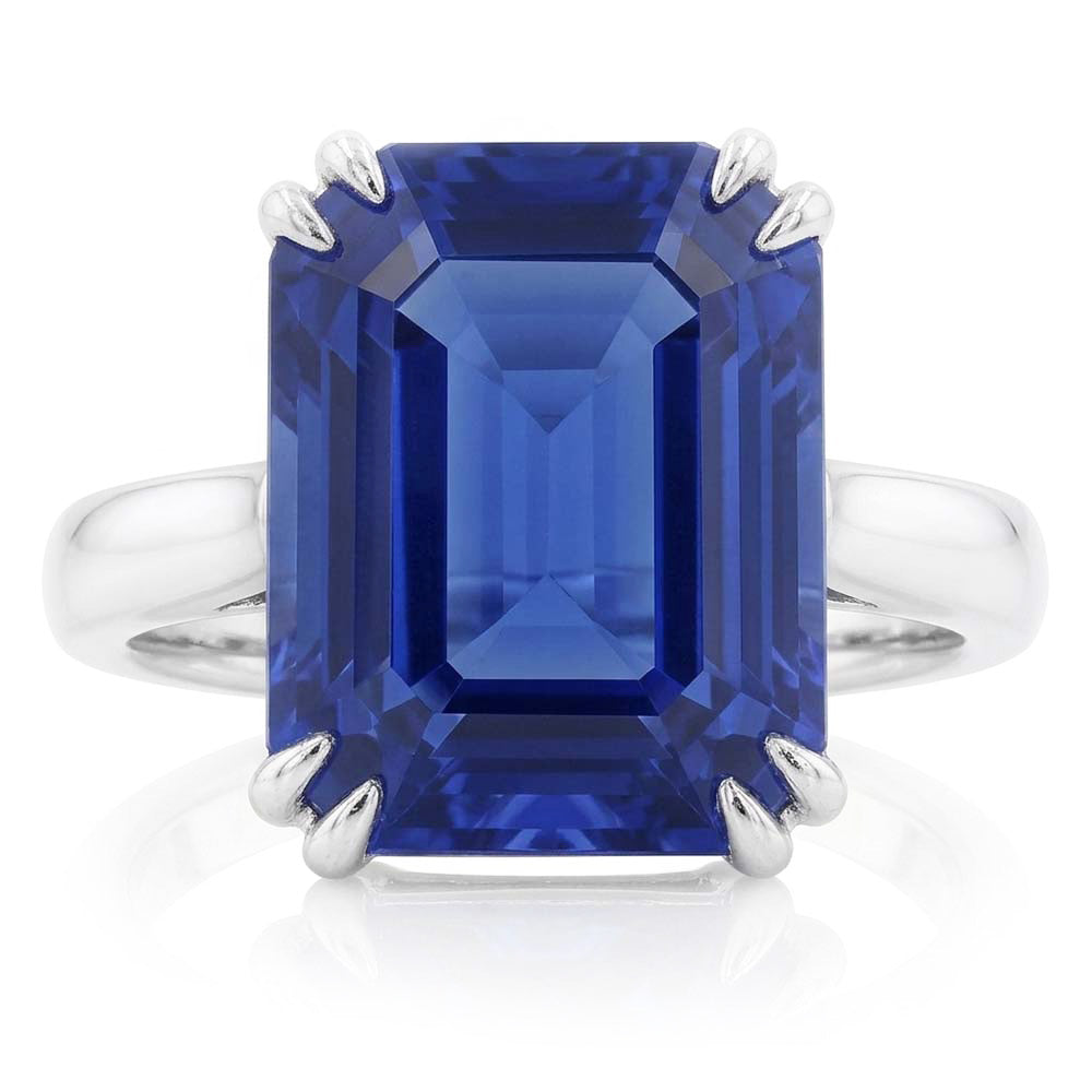 Natural Sapphire Ring 2.50ct - White Gold 14K