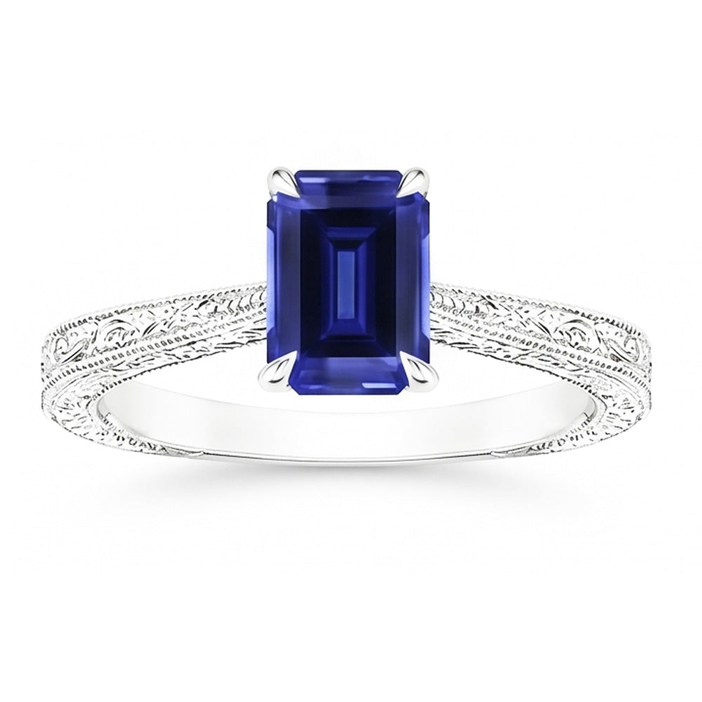 Natural Sapphire Ring 2.50ct - White Gold 14K