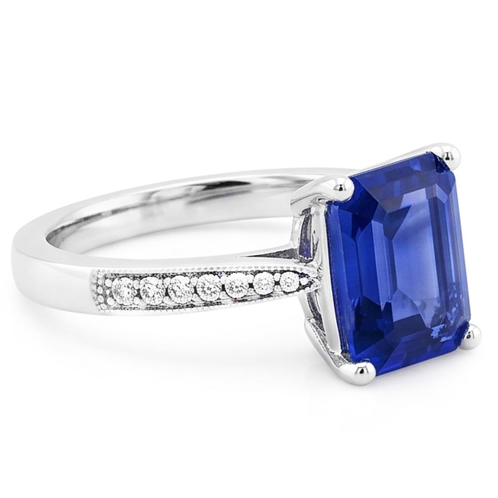 Natural Sapphire Ring 2.50ct - White Gold 14K
