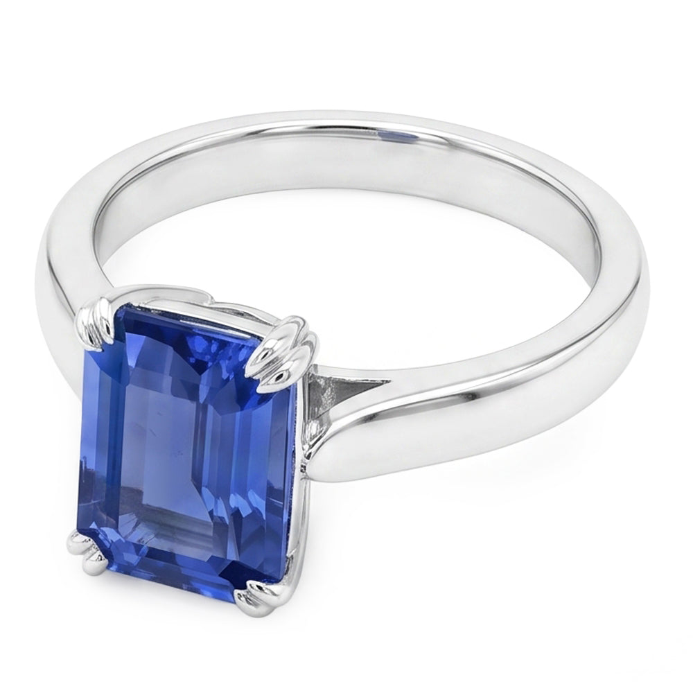 Natural Sapphire Ring 2.50ct - White Gold 14K