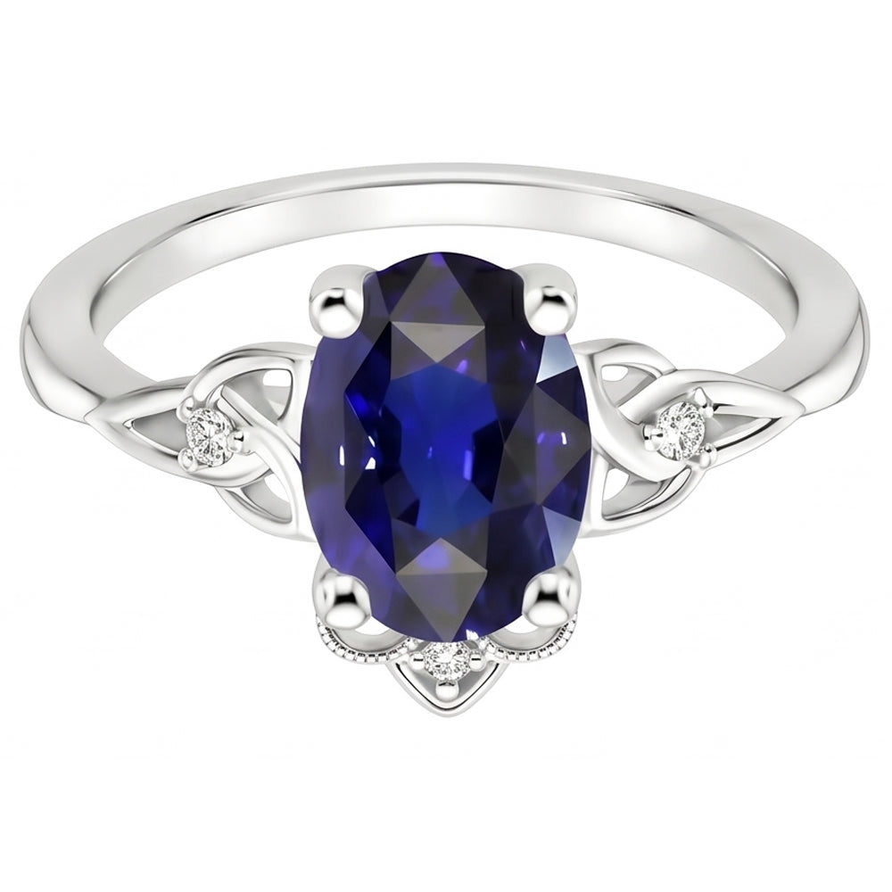 Natural Sapphire Ring 2.50ct - White Gold 14K