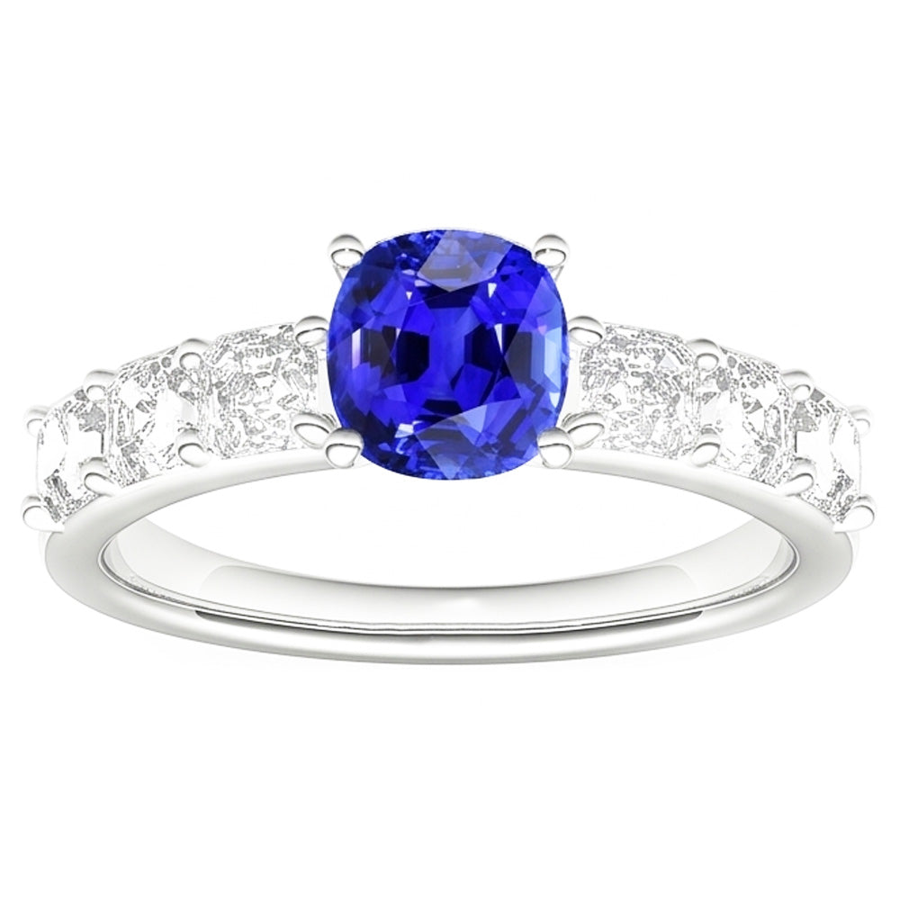 Natural Sapphire Ring 2.50ct - White Gold 14K