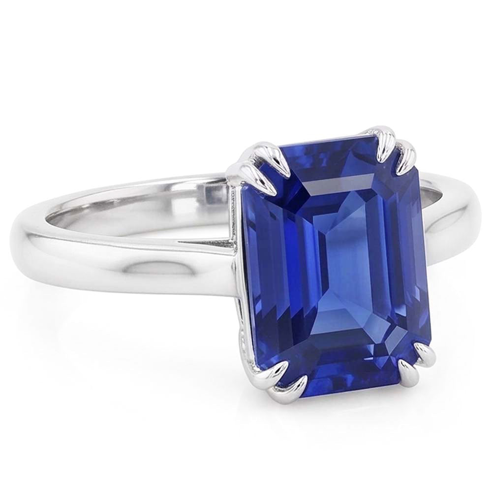 Natural Sapphire Ring 2.50ct - White Gold 14K